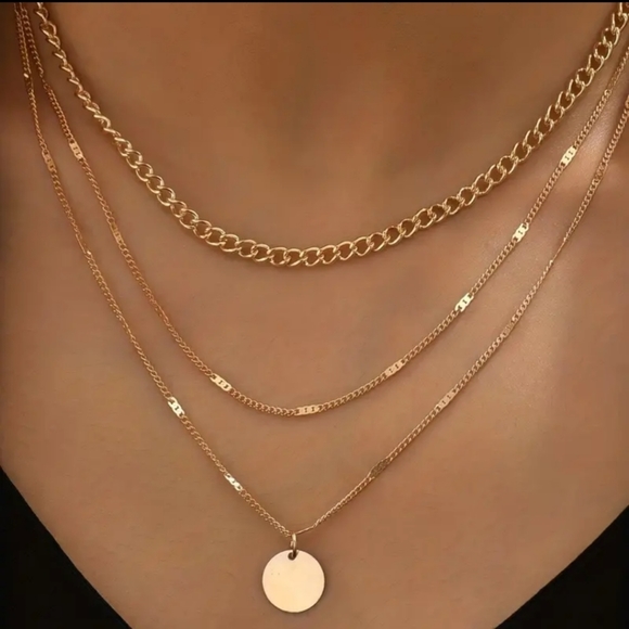 Necklace layers 3 gold plated beautifull - Picture 2 of 3